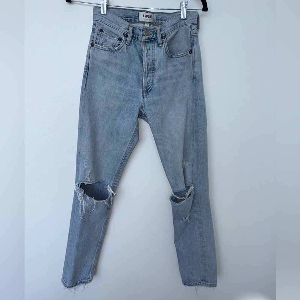 Agolde Faded Blue Boot Cut Jeans